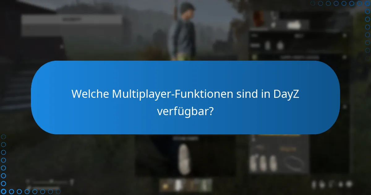 Was sind die wichtigsten Gameplay-Funktionen von DayZ?